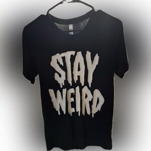 STAY WEIRD glow-in-the-dark creepy drippy Tee
